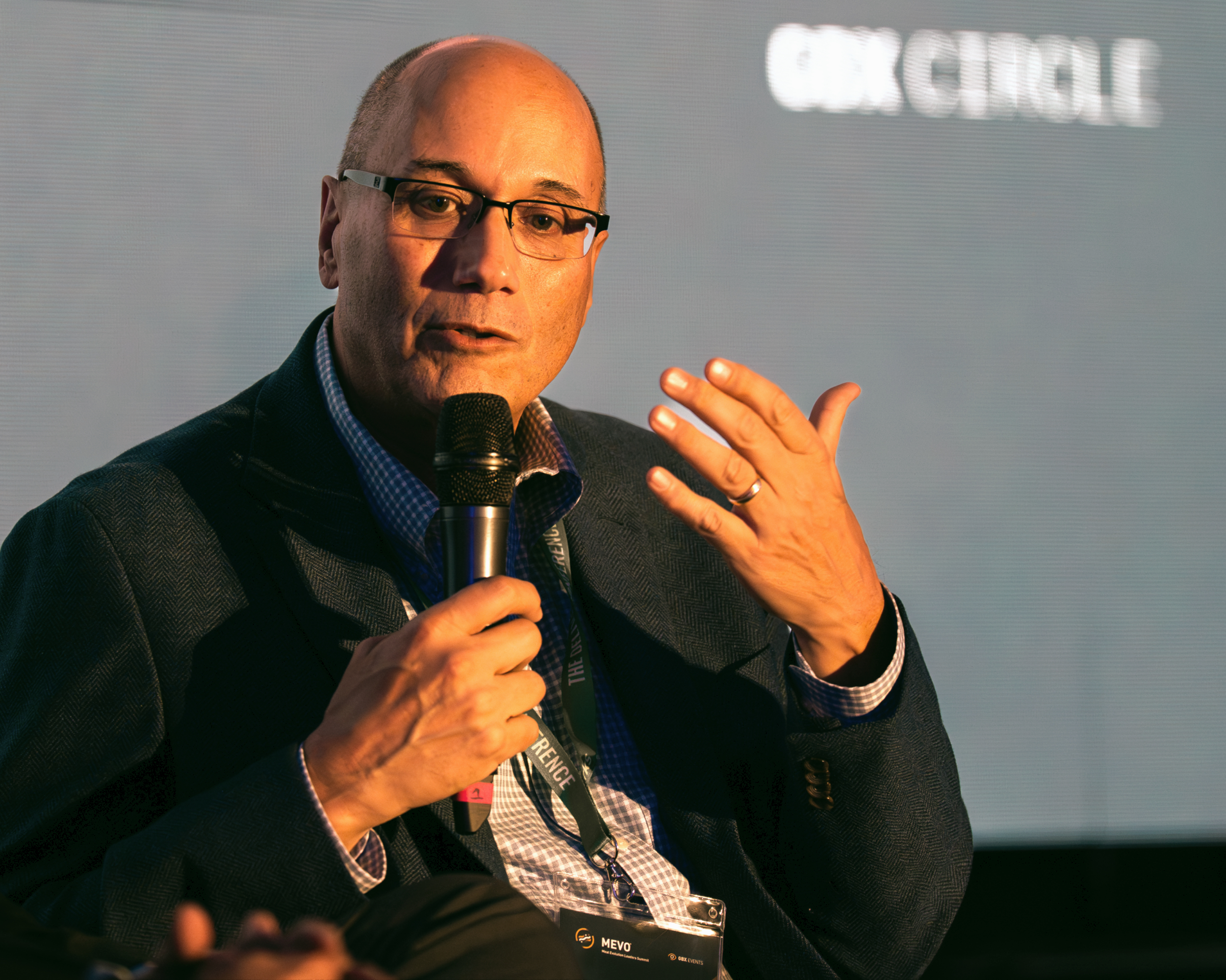 photo from the Circle forum, MEVO 2027, showing Paul Shapiro of The Better Meat Co.